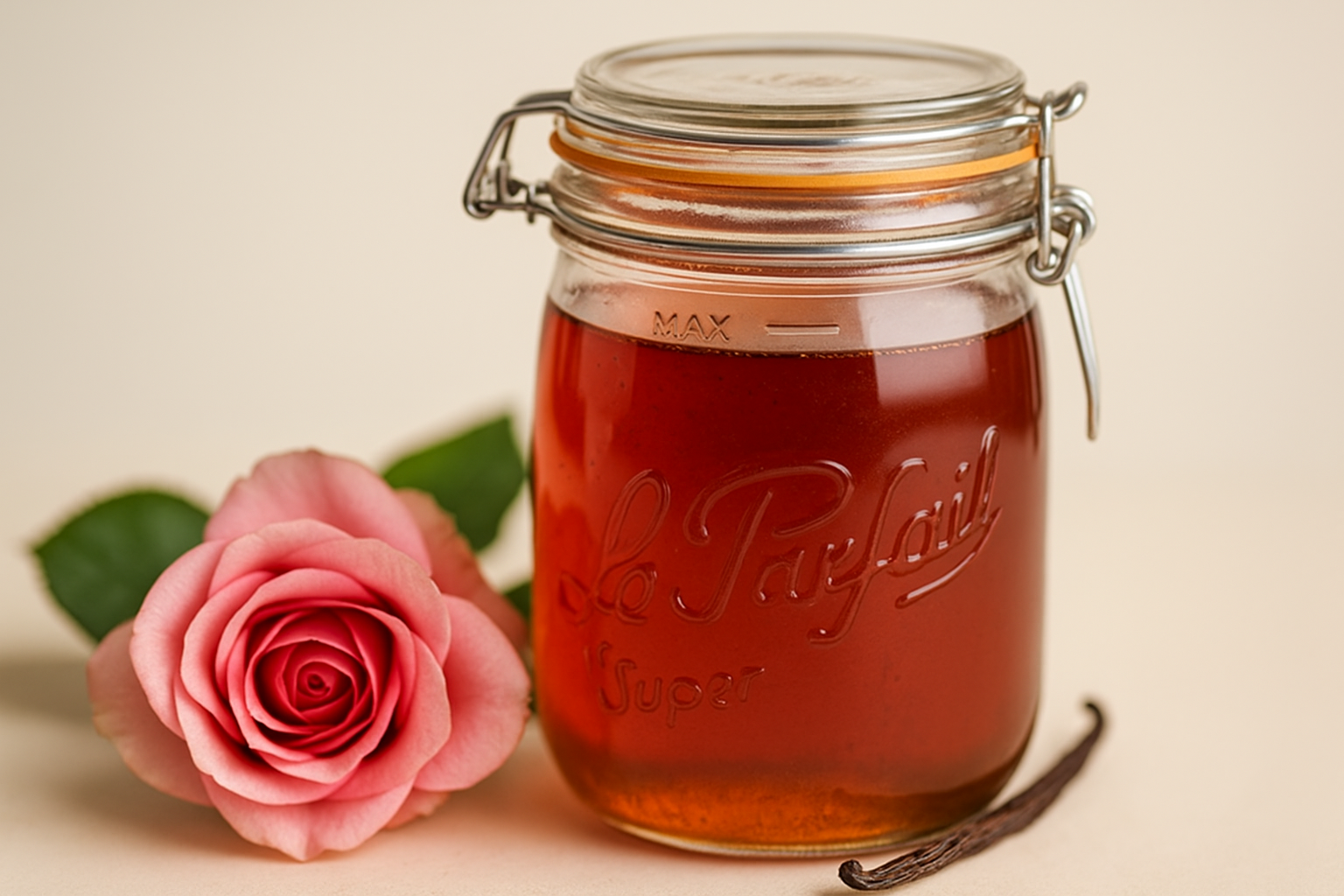 Sirop de rose à la vanille