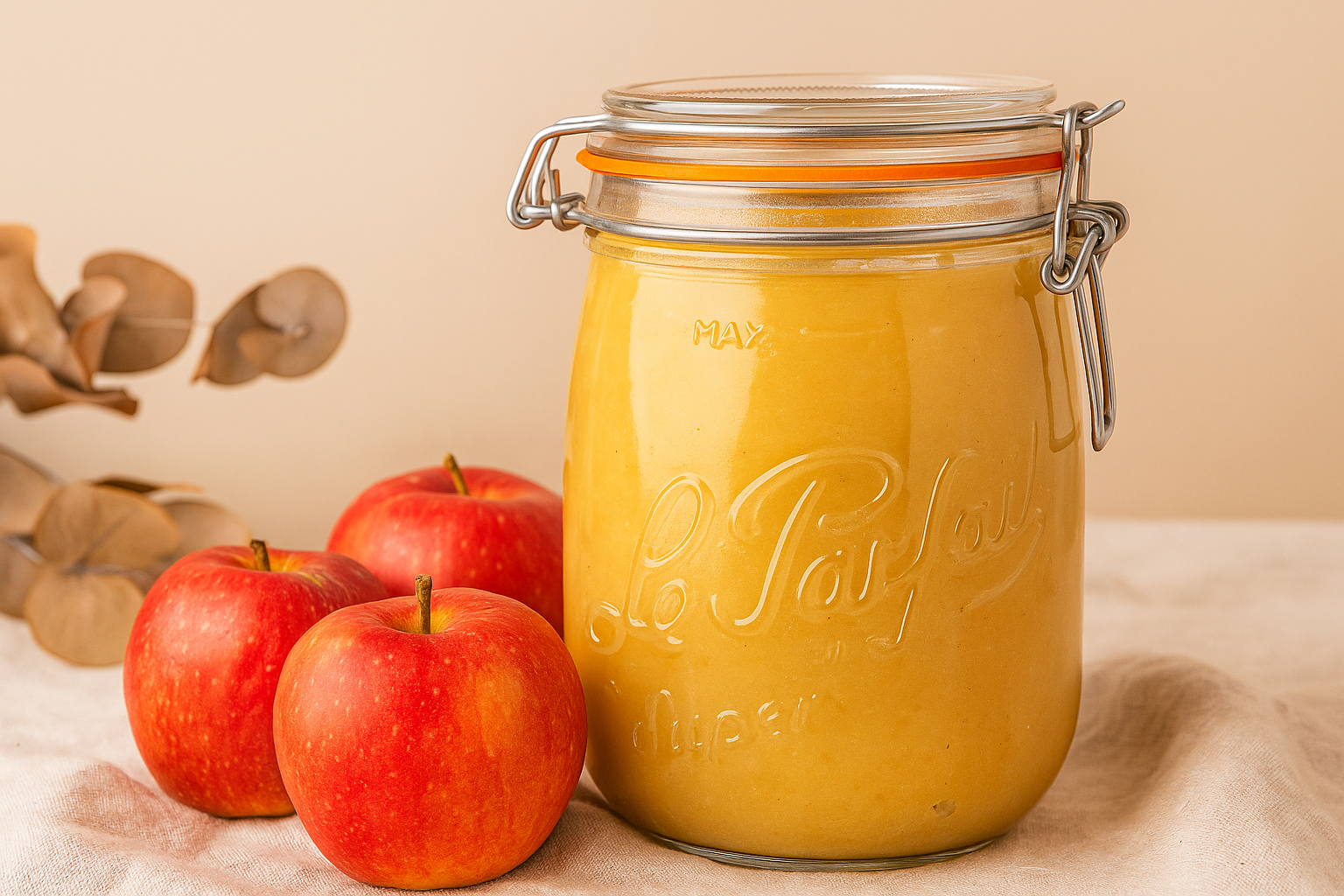 Compote de pommes en conserve