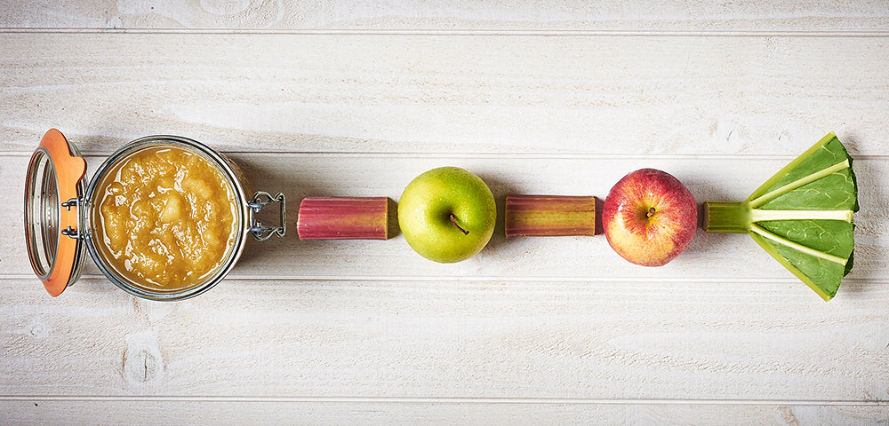 Compote de pommes/rhubarbe en conserve