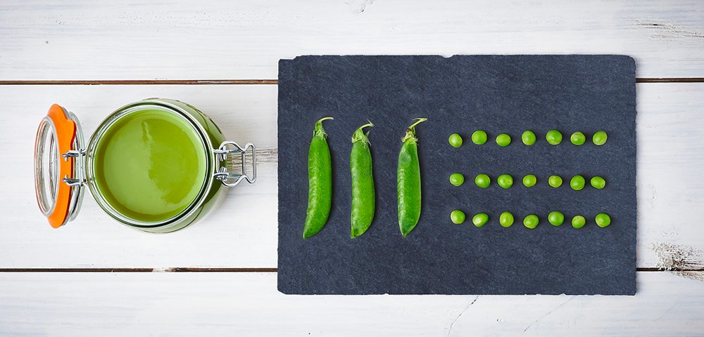 Soupe de petits pois en conserve