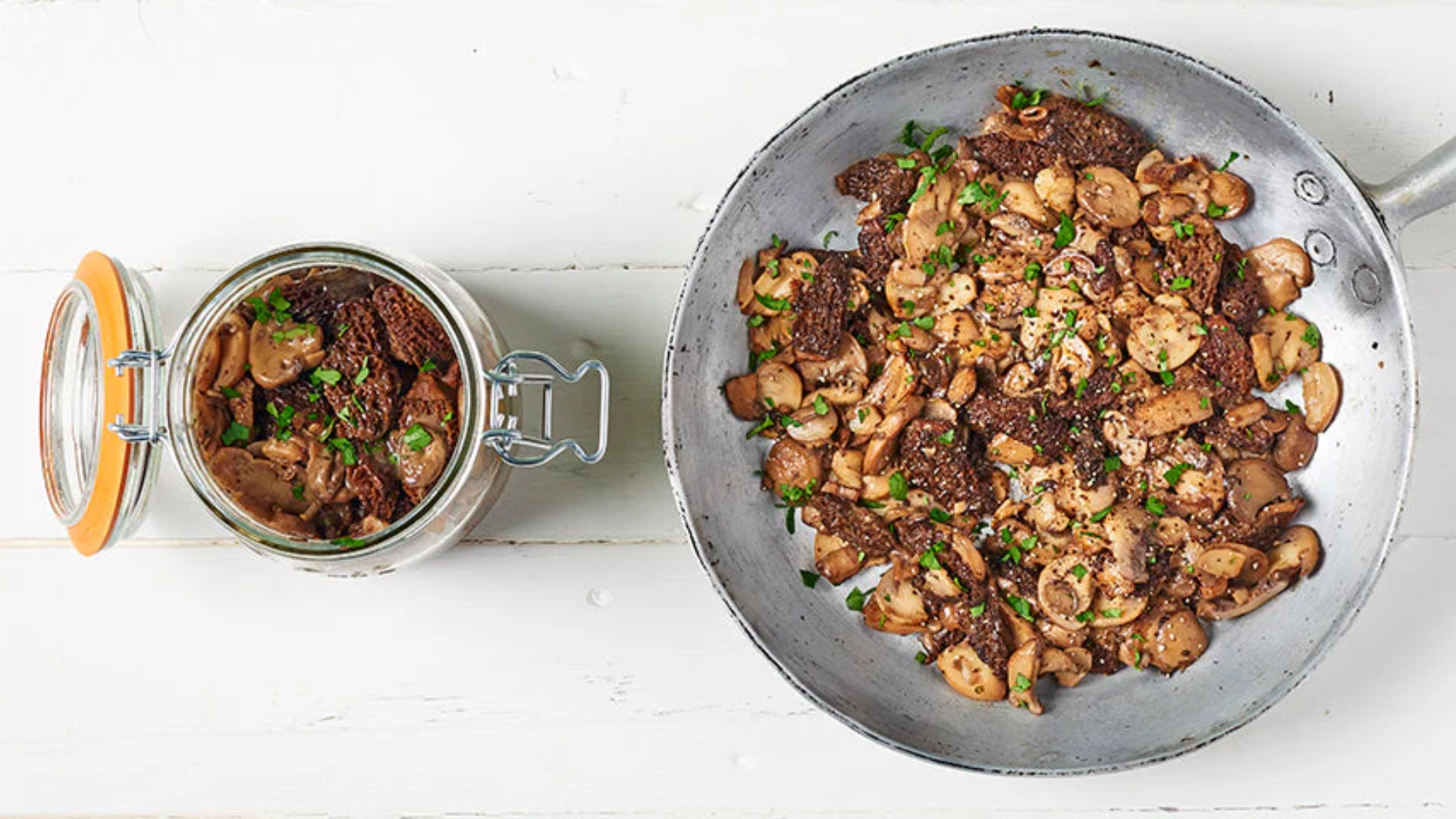 Duo champignons de Paris et morilles