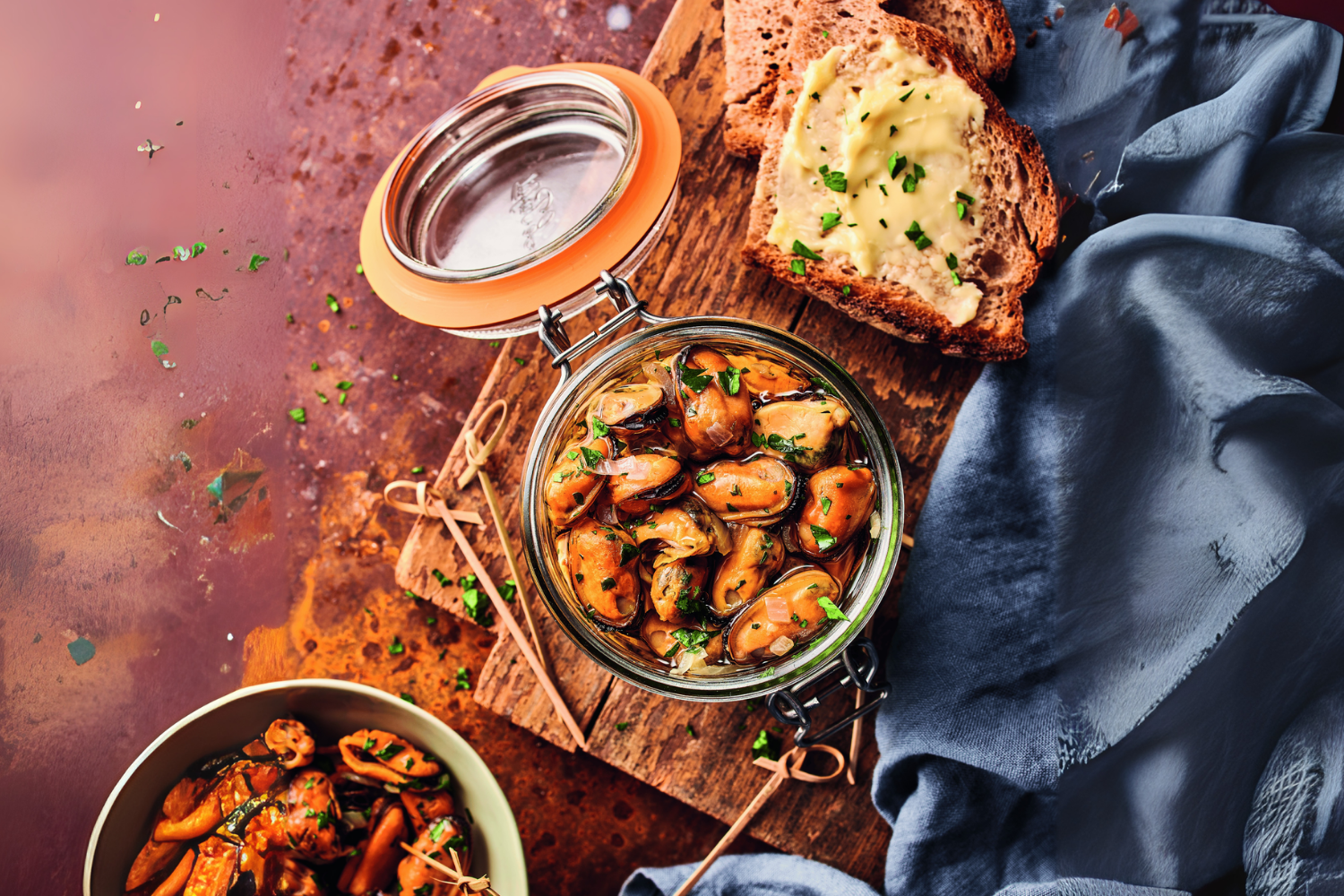 Moules apéritives en conserve