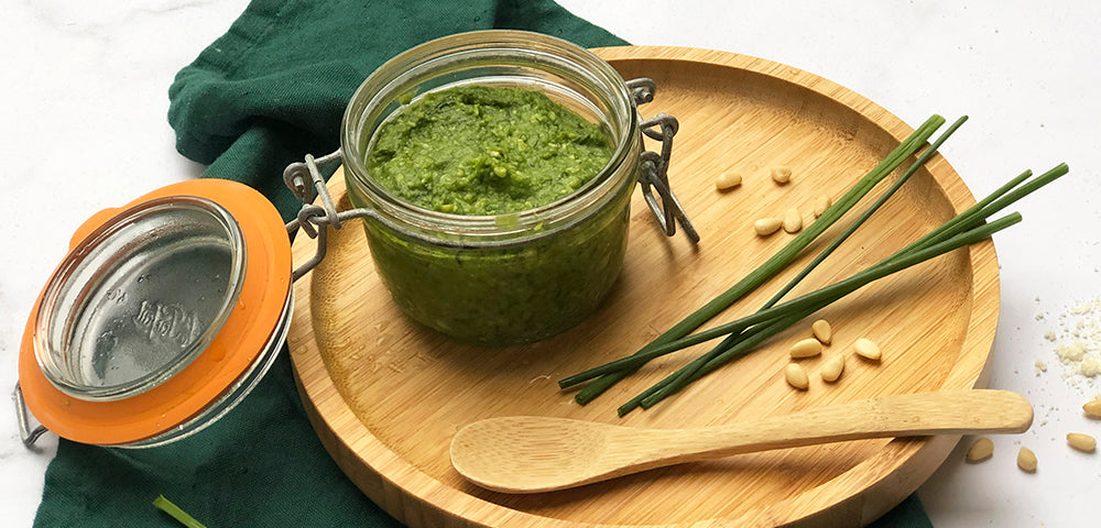 Pesto de ciboulette dans Terrine Le Parfait Super