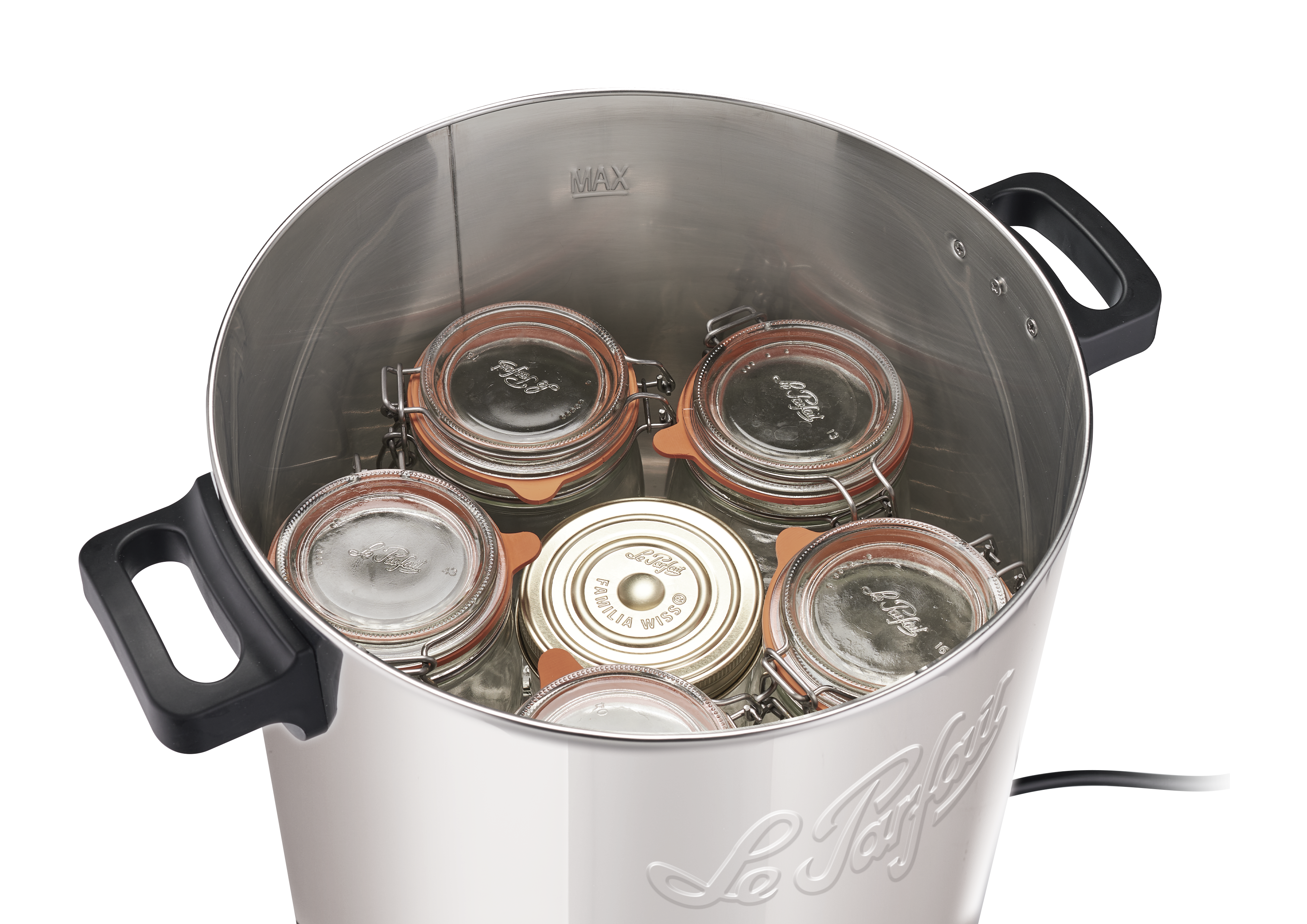 Electric and automatic stainless steel sterilizer 23l stainless steel cover - Le Parfait®