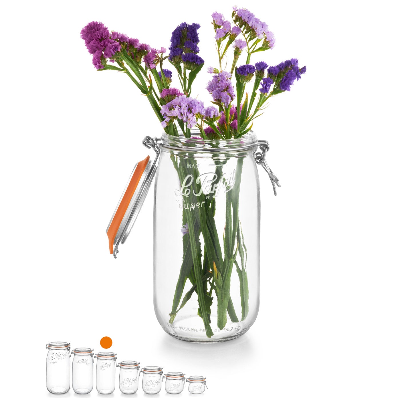Bocal Le Parfait Super 1.5 L - Rempli de fleurs