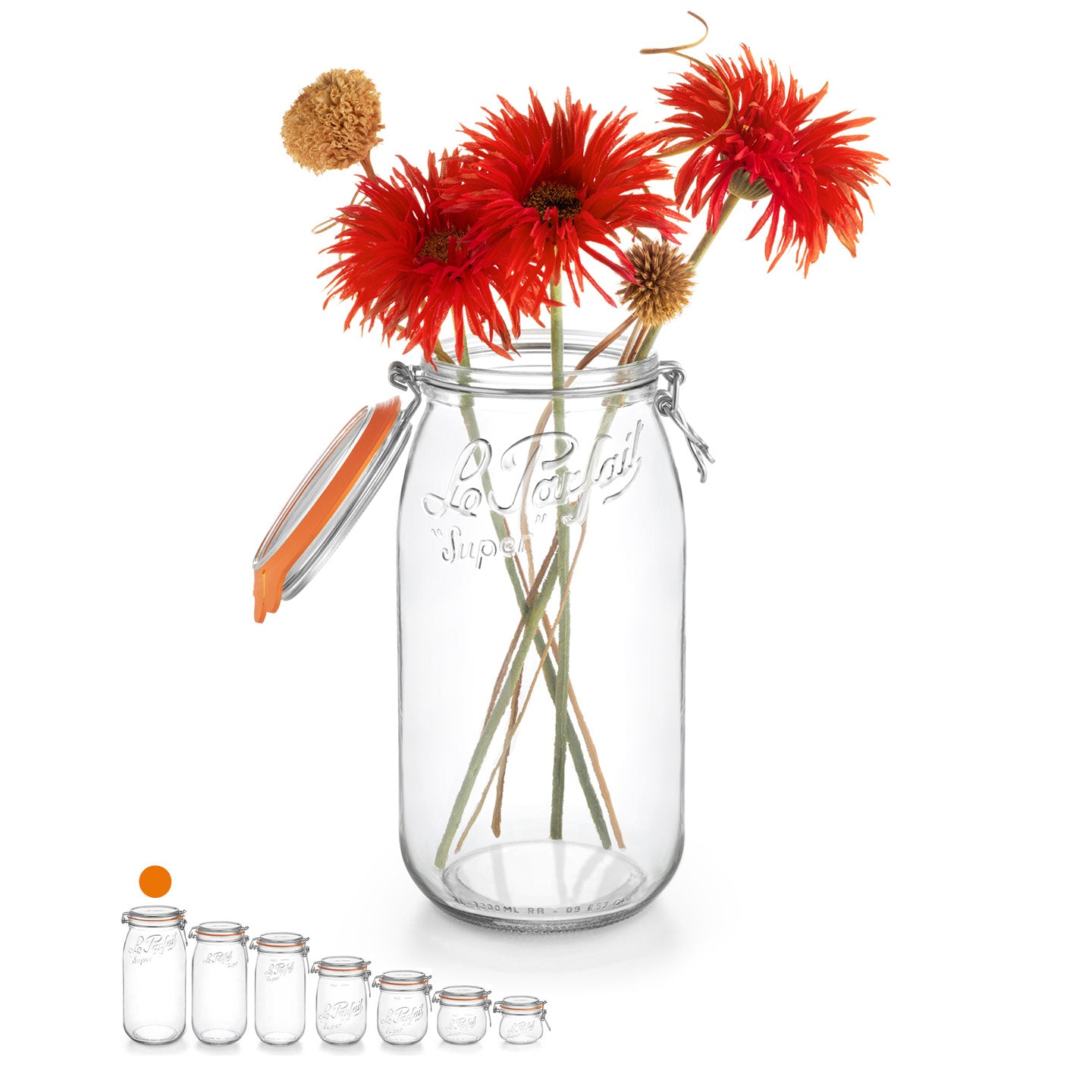 Bocal Le Parfait Super 3 L - Rempli de fleurs