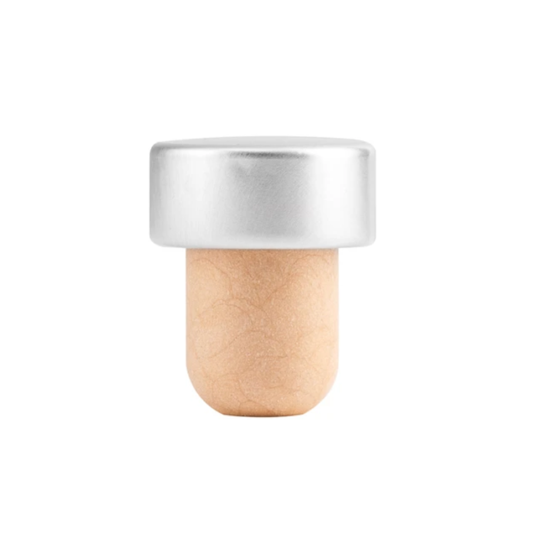 Bouchon synthétique pour bouteille en verre "Lumière" - Tête Argenté