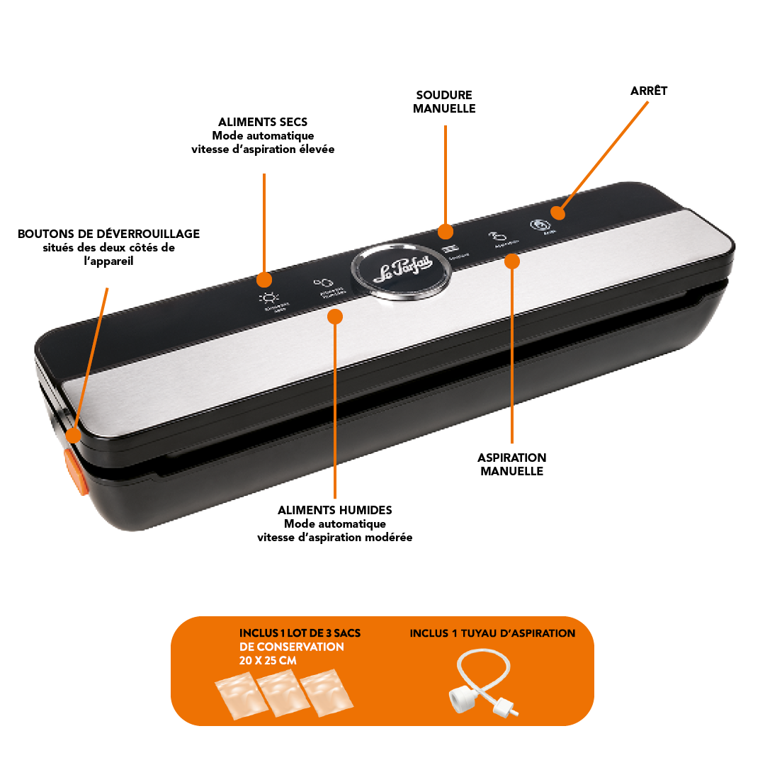 Confezionatrice sottovuoto compatta da 130 watt Le Parfait®