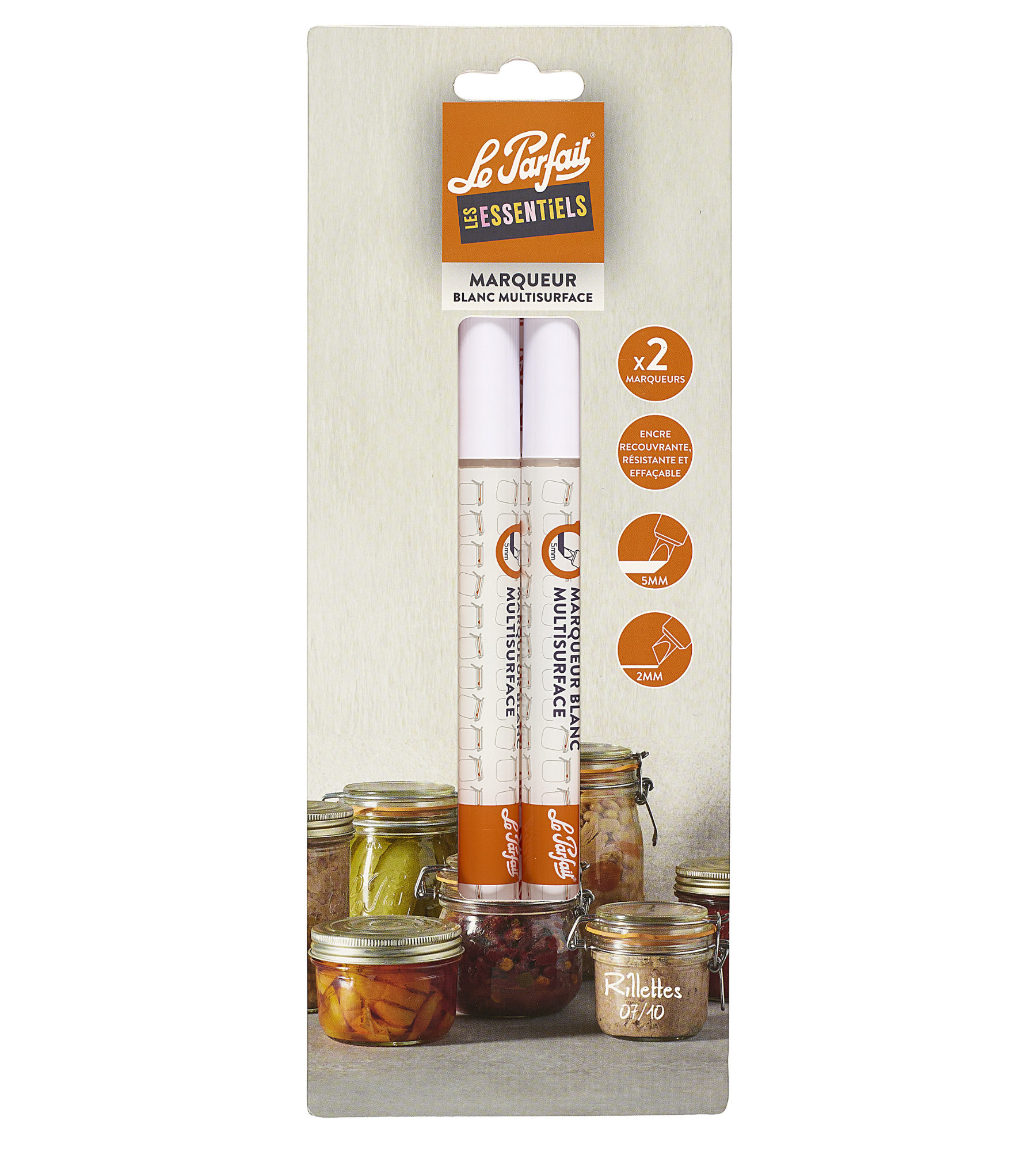 Set of 2 multi -surface white markers' markers - Le Parfait® ~ essentials