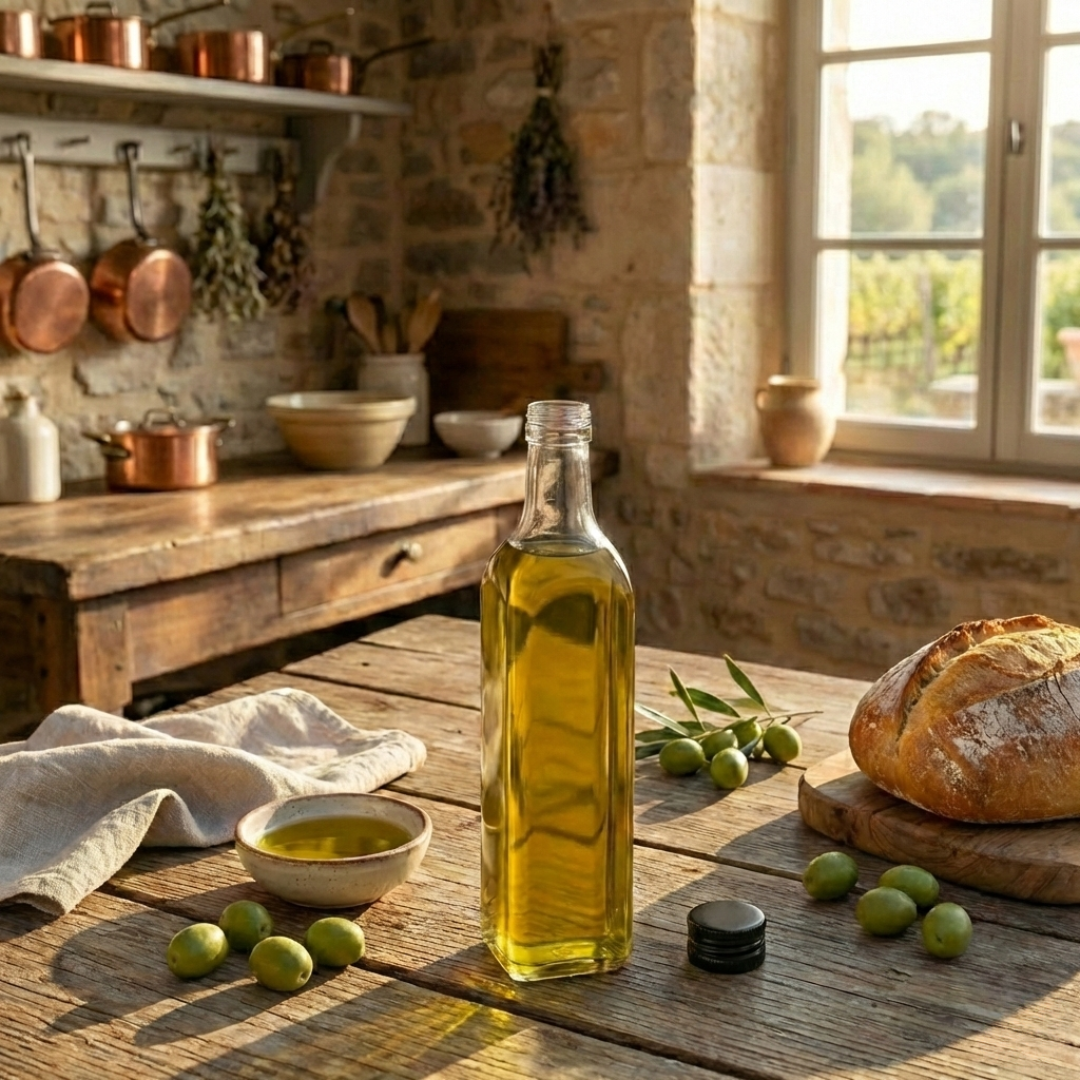 Marasca square bottles in white glass