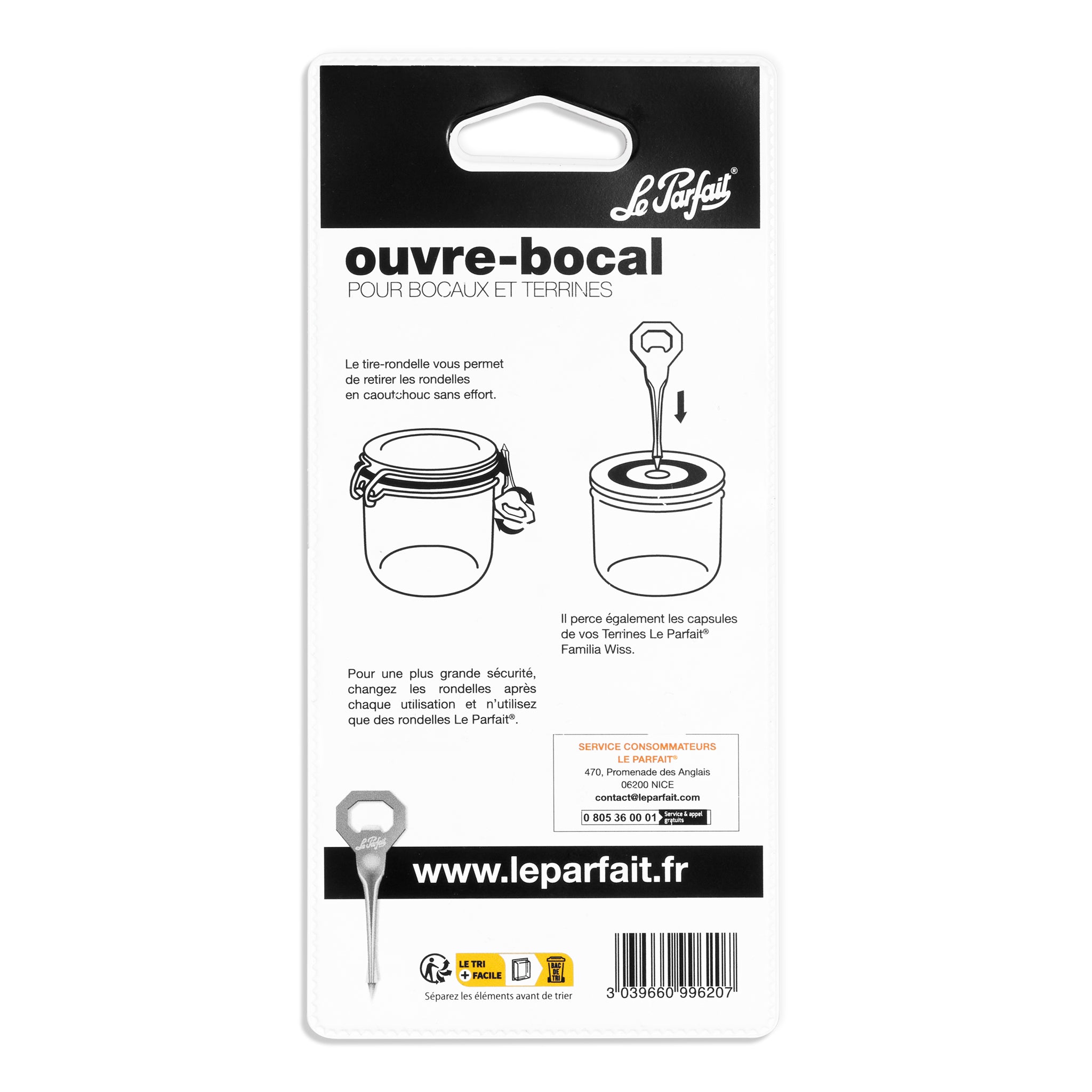 Ouvre Bocal Le Parfait 3 en 1 - De dos