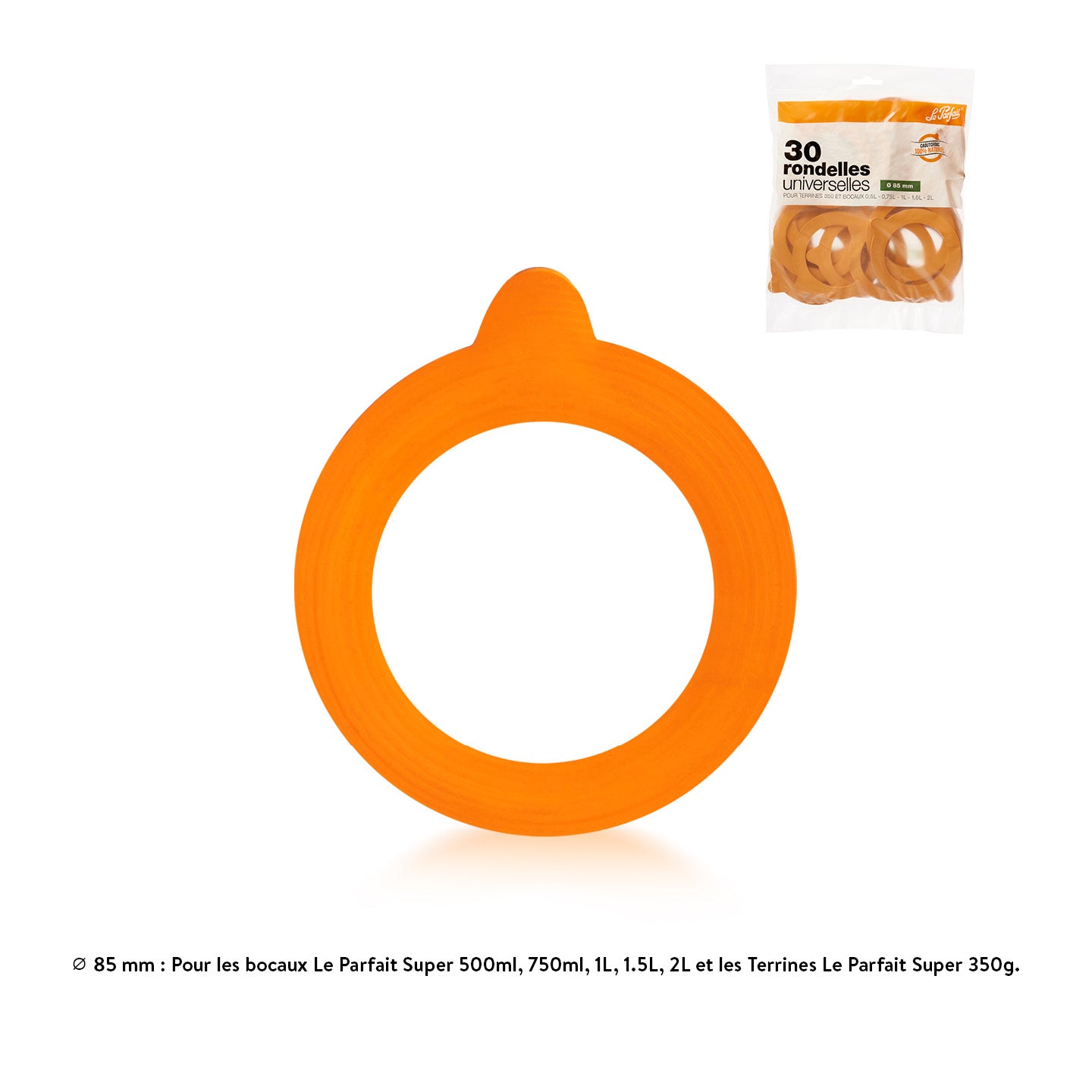 Sachet of 100% natural "Super" Rubber Rings / Rubber Seals - Le Parfait
