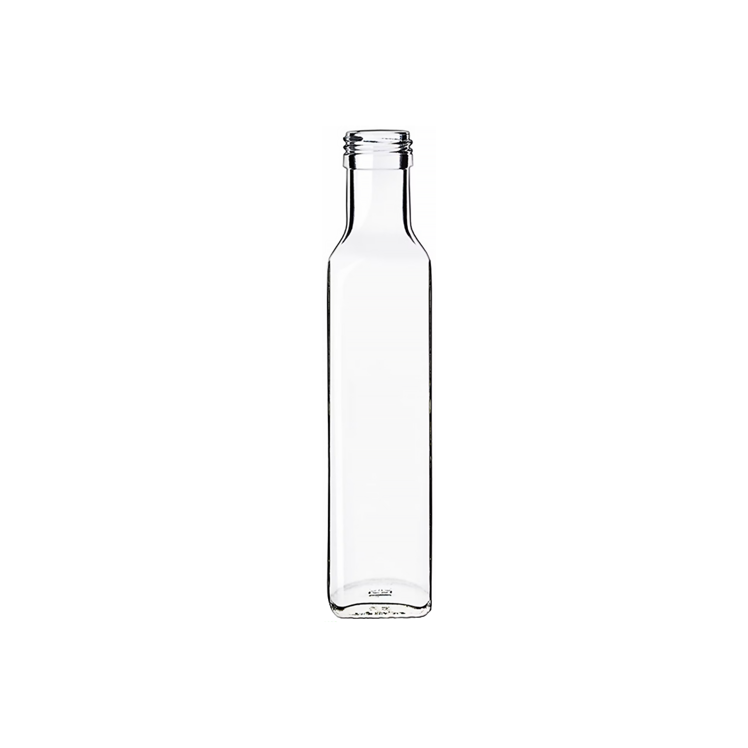 Marasca square bottles in white glass