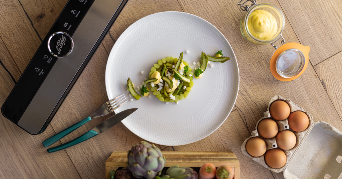 Asperges vertes en cuisson sous-vide