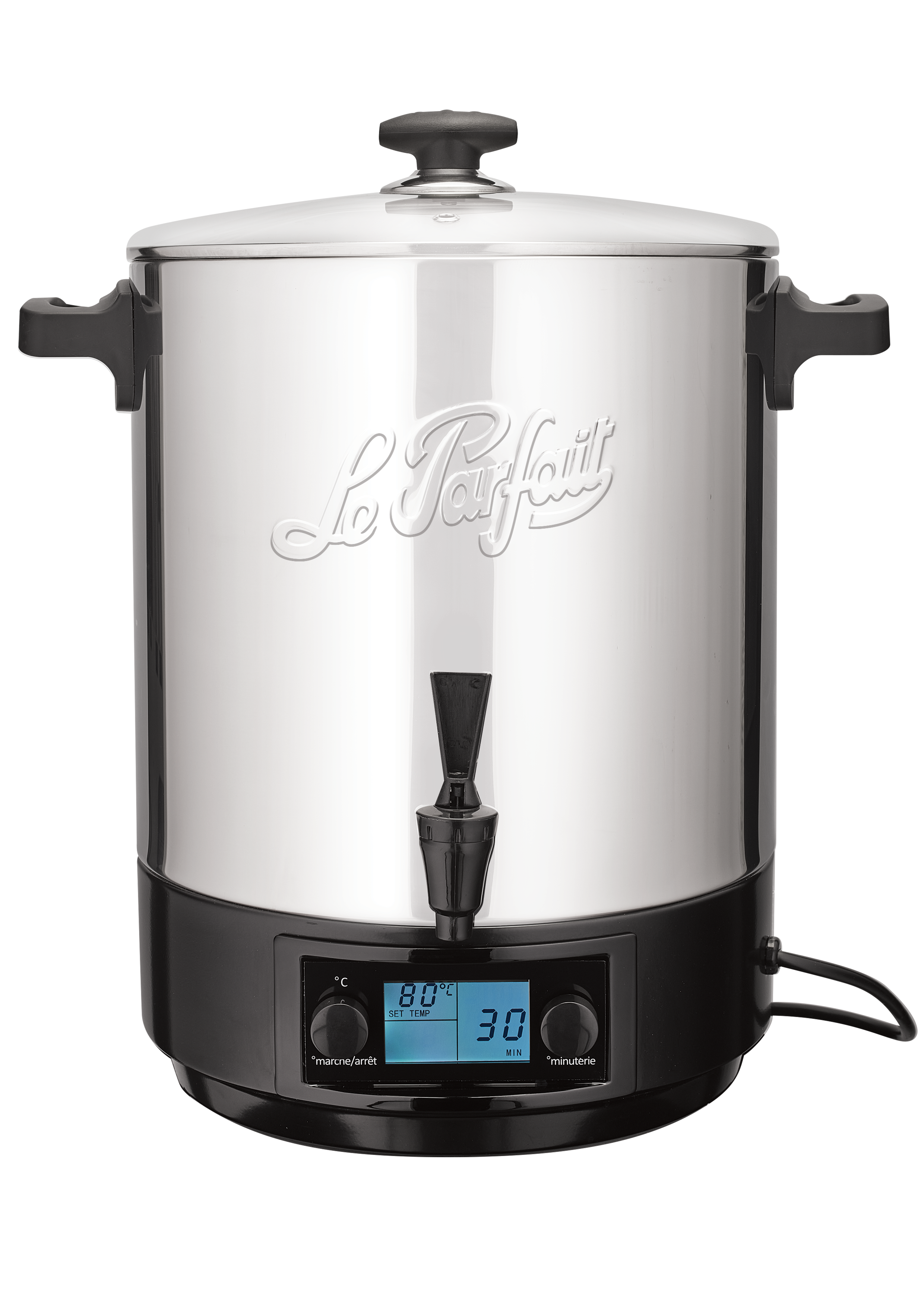 Stainless steel electric sterilizer 23 liters glass cover + 4 jars