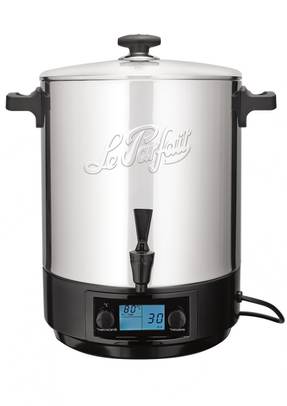 Stainless steel electric sterilizer 23 liters glass cover + 4 jars