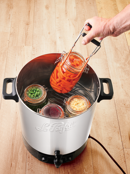 Stainless steel electric sterilizer 23 liters glass cover + 4 jars