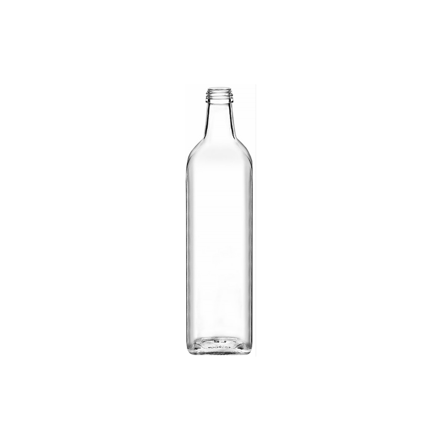Marasca square bottles in white glass
